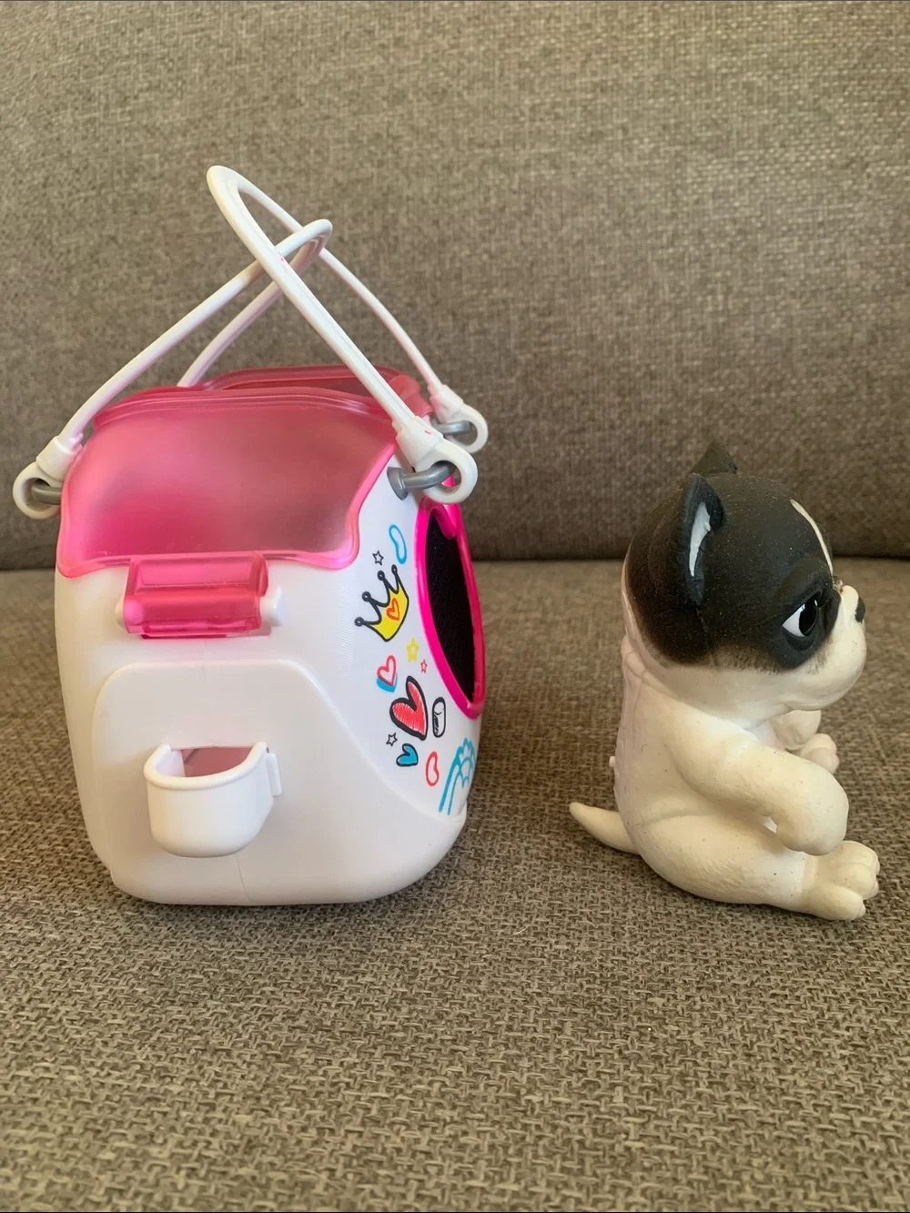 Little Live Pets French Bulldog Electronic Toy with Pet Carrier Playset Works